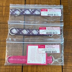Thirty-One Purple and Pink Key Fob Trio